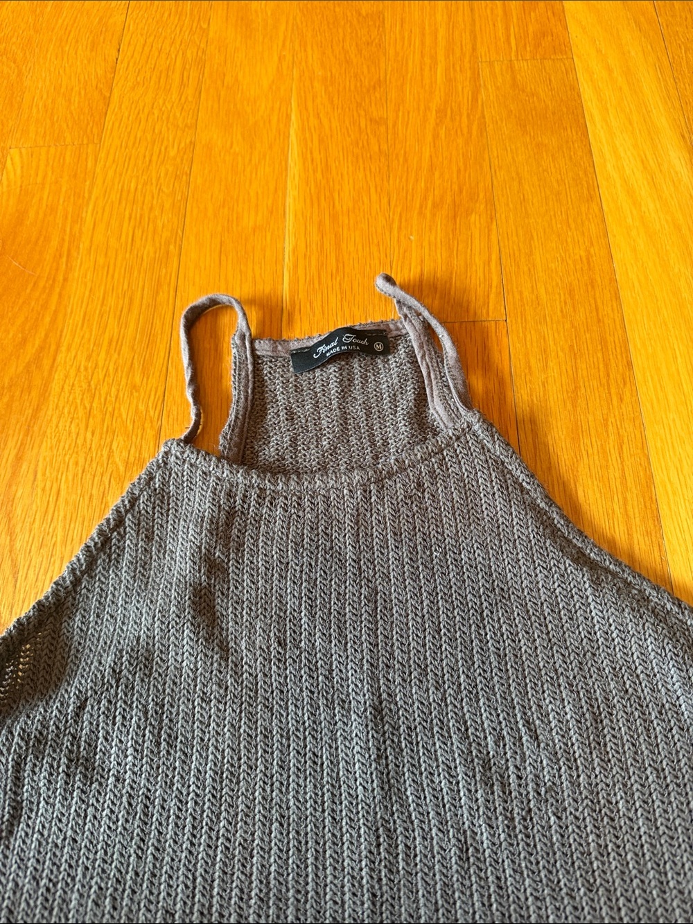 Final Touch Gray Knit Racerback Tank Top - Picture 2 of 4